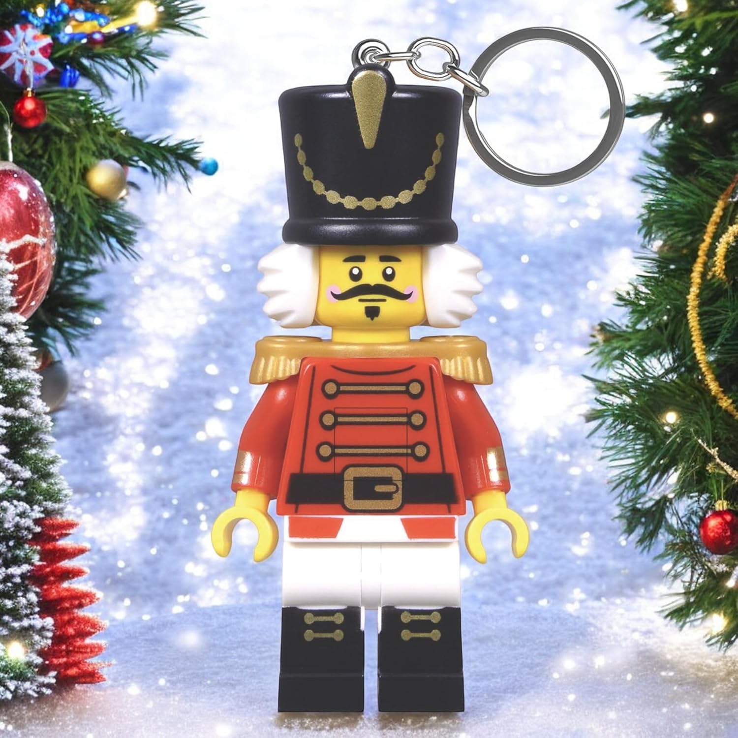 IQ Lego Minifigures Keychain Light - Nutcracker - 3 Inch Tall Figure (KE214H)
