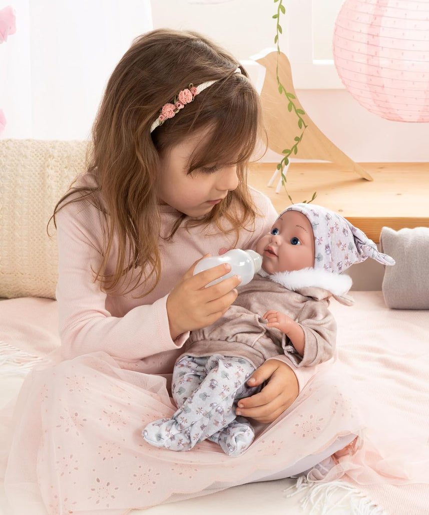 Bayer Design 93827AG Reborn Baby Doll Lifelike Realistic Dummy Bottle 38cm