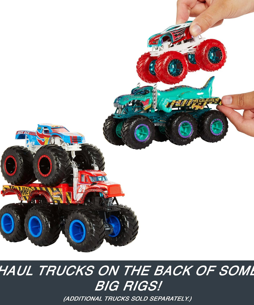 Hot Wheels Monster Trucks Big Rigs 1:64 Scale Die-Cast Toy Truck with 6 Wheels – Collectible Monster Truck Vehicles for Kids and Collectors, Ages 3 and Up