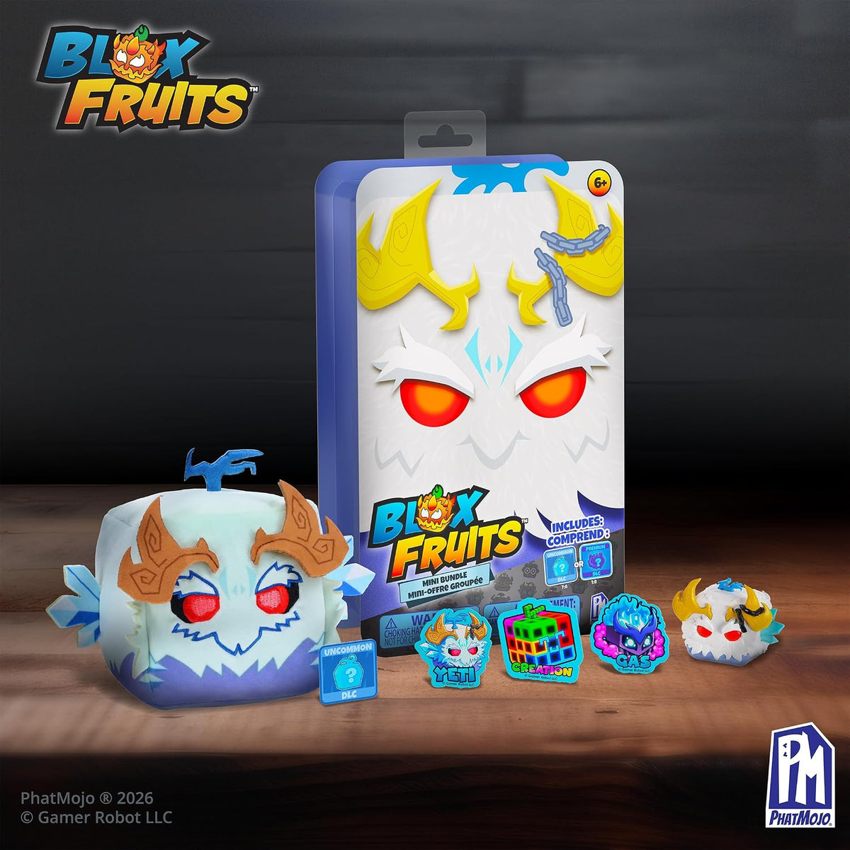 Blox Fruits Series 3 Yeti Mystery Mini Bundle, Mystery Plush Toy, Minifigure, 3 Collectible Stickers and DLC Token, Officially Licensed Blox Fruits Collector Set, 6+ Years