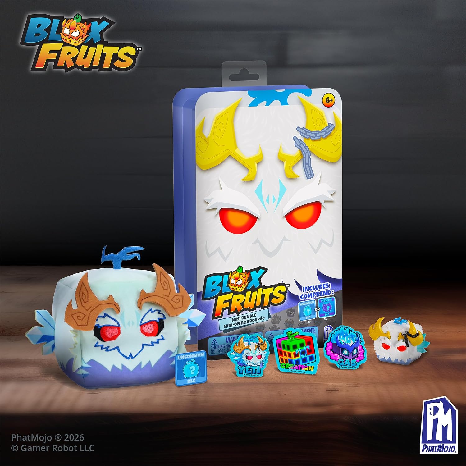 Blox Fruits Series 3 Yeti Mystery Mini Bundle, Mystery Plush Toy, Minifigure, 3 Collectible Stickers and DLC Token, Officially Licensed Blox Fruits Collector Set, 6+ Years