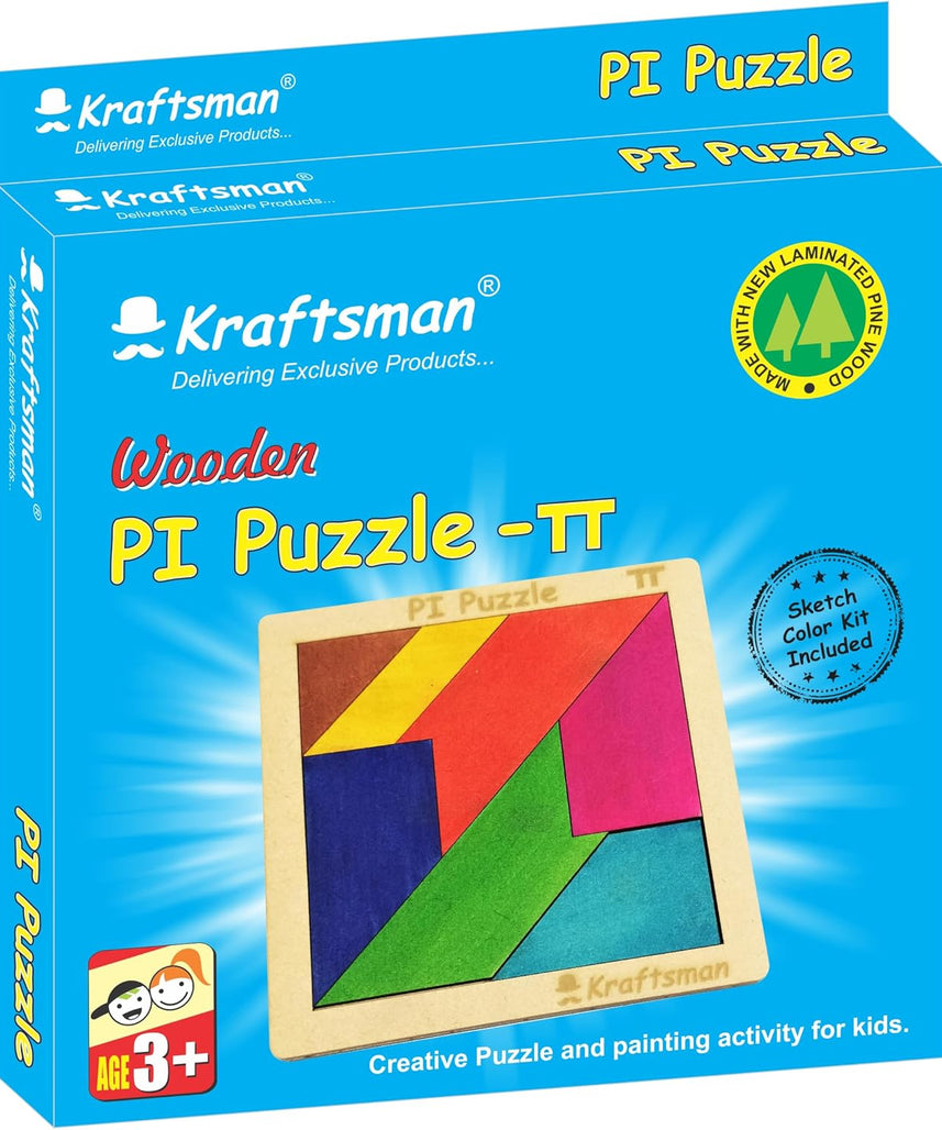 Color Your Own PI Puzzle with Sketch and Color Kit Portable Brain Teaser for Kids Ages 4+