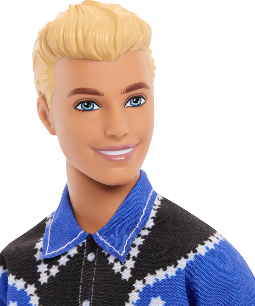 Barbie Fashionistas Ken Doll #226 65th Anniversary Collectible, Blonde Fashion Doll with Removable Western Shirt, Pants & Boots, Kids Toy Age 3+