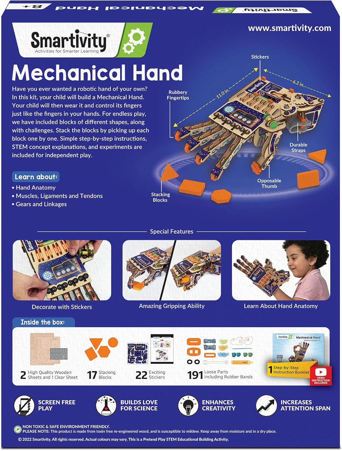Smartivity Robotic Mechanical Hand Toy for Kids 8-10-12-14 Years Old | Parents Choice Award Winner I Birthday Gifts for Smart Kids | Superhero Toy for Boys & Girls 8,9,10,11,12,13,14