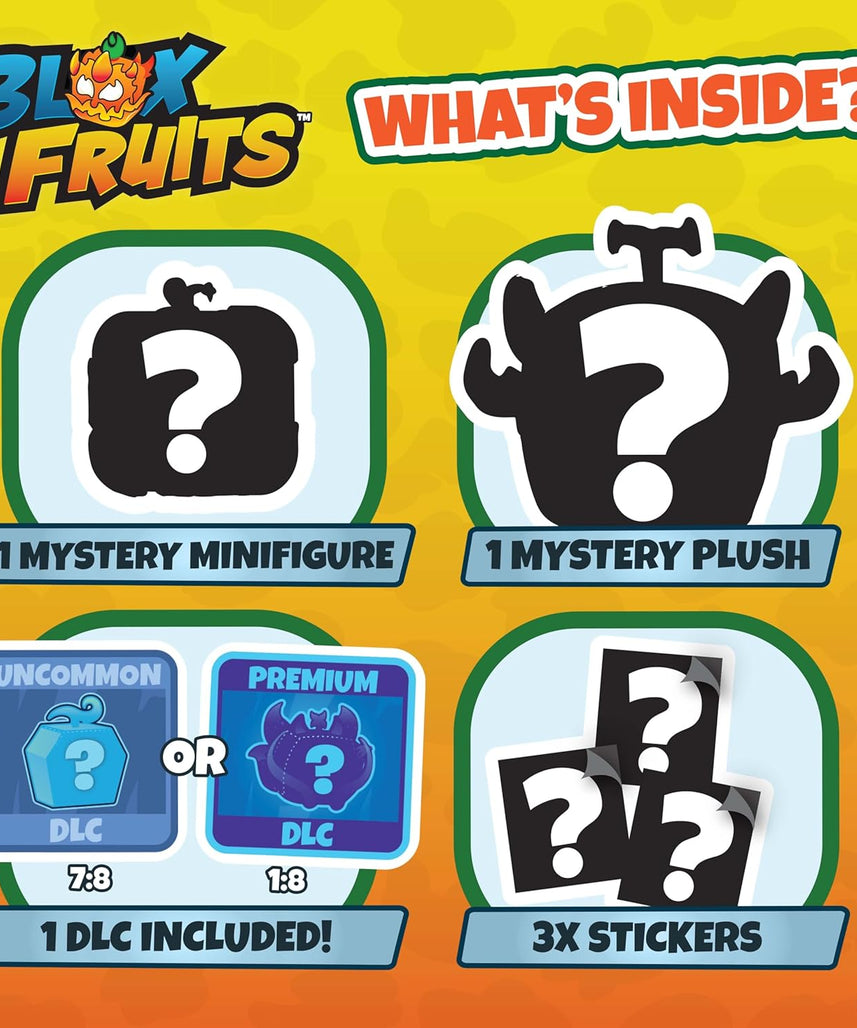 Blox Fruits Mystery Mini Bundle Series 2 Collectibles Pack with Plush Mini Figure Stickers and DLC Code 5+