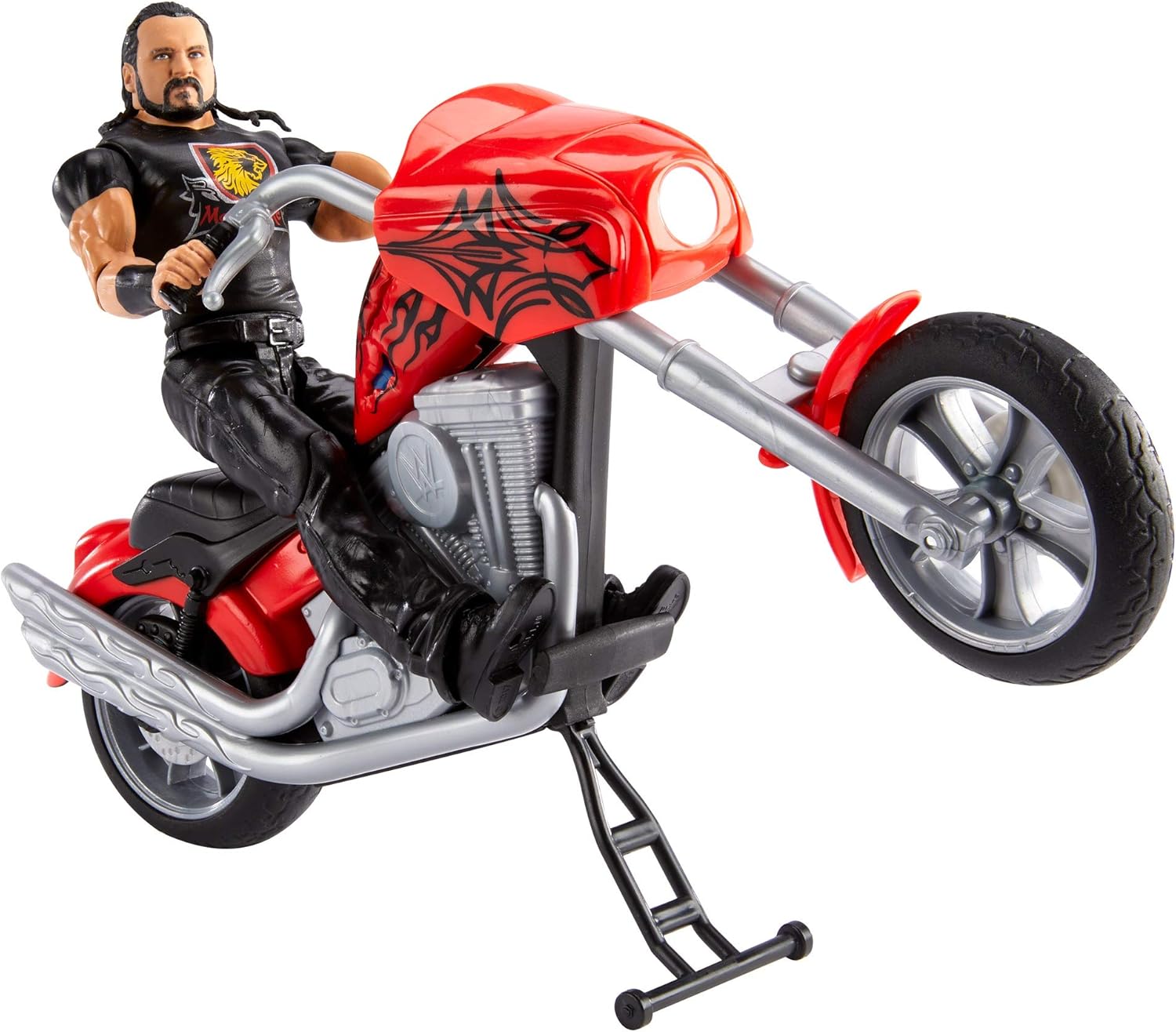 WWE Wrekkin Slam Cycle Vehicle, Drew McIntyre Action Figure, 10-Point Articulated Figure, Breakaway Motorcycle Toy, Ages 6+