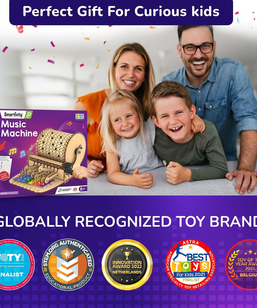 Smartivity DIY Music Machine Toy for Kids 8-9-10-11-12-13-14 Years Old I Create Your own Music with 7 Preset Songs - Jingle Bells, Happy Birthday & More I Christmas, Birthday Gift for Girls & Boys