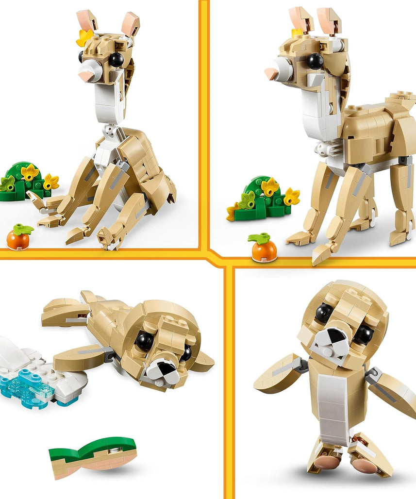 LEGO Creator 3in1 Cute Bunny Toy - Animal Figure Transforms into a Llama or Seal Toy - Creative Ramadan Gift Ideas for 8+ Year Old Girls & Boys - 31162