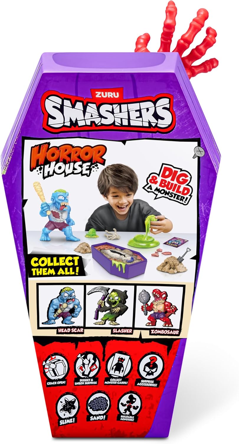 Zuru Smashers Horror House Series 1 Medium, Monster Building Kit, 15+ Surprises, Smash, Dig, Slime & Sand, Gross Collectible Toy, Kids Craft Playset, Gift Idea