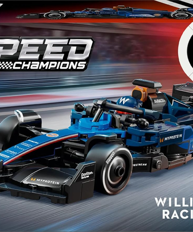 LEGO Speed Champions Williams Racing FW46 F1 Race Car Toy with a Collectible Formula 1 Driver Minifigure - Model Kits for 10+ Year Old Boys & Girls or Adult Motorsport Fans 77249