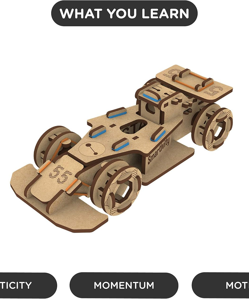 Smartivity DIY Speed CAR Toy for Kids Ages 6-12 | F1- Racing Car with Launcher | Fun Birthday Gift for Boys and Girls | STEM Learning Car Toys for 6,7,8,9,10,11,12 Years