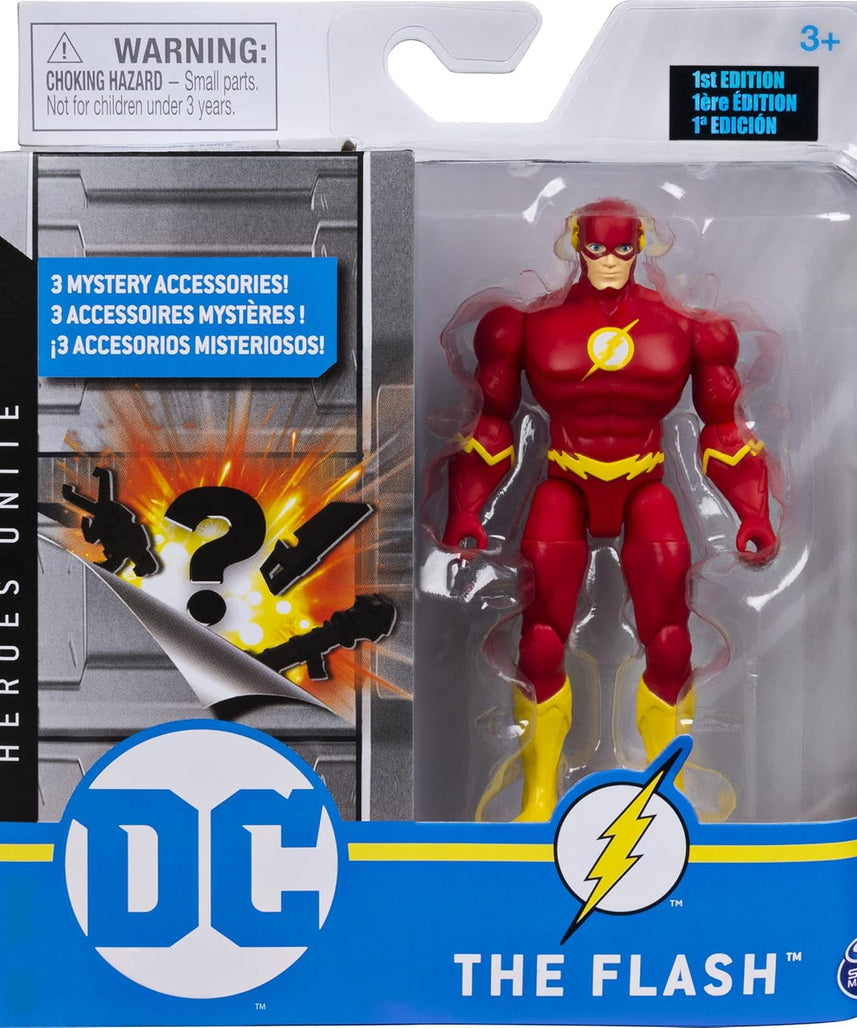 DC Comics 10-cm Action Figure with 3 Mystery Accessories, Collectible Superhero Toy for Kids Aged 3+, Adventure 4