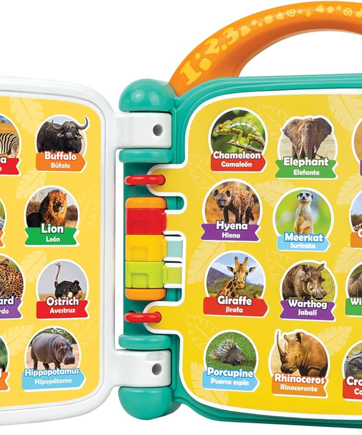 Winfun 101 Animals Bilingual Learning Book for Toddlers Age 18 to 36 Months with Interactive Animal Sounds Names and Short Stories in English and Polish