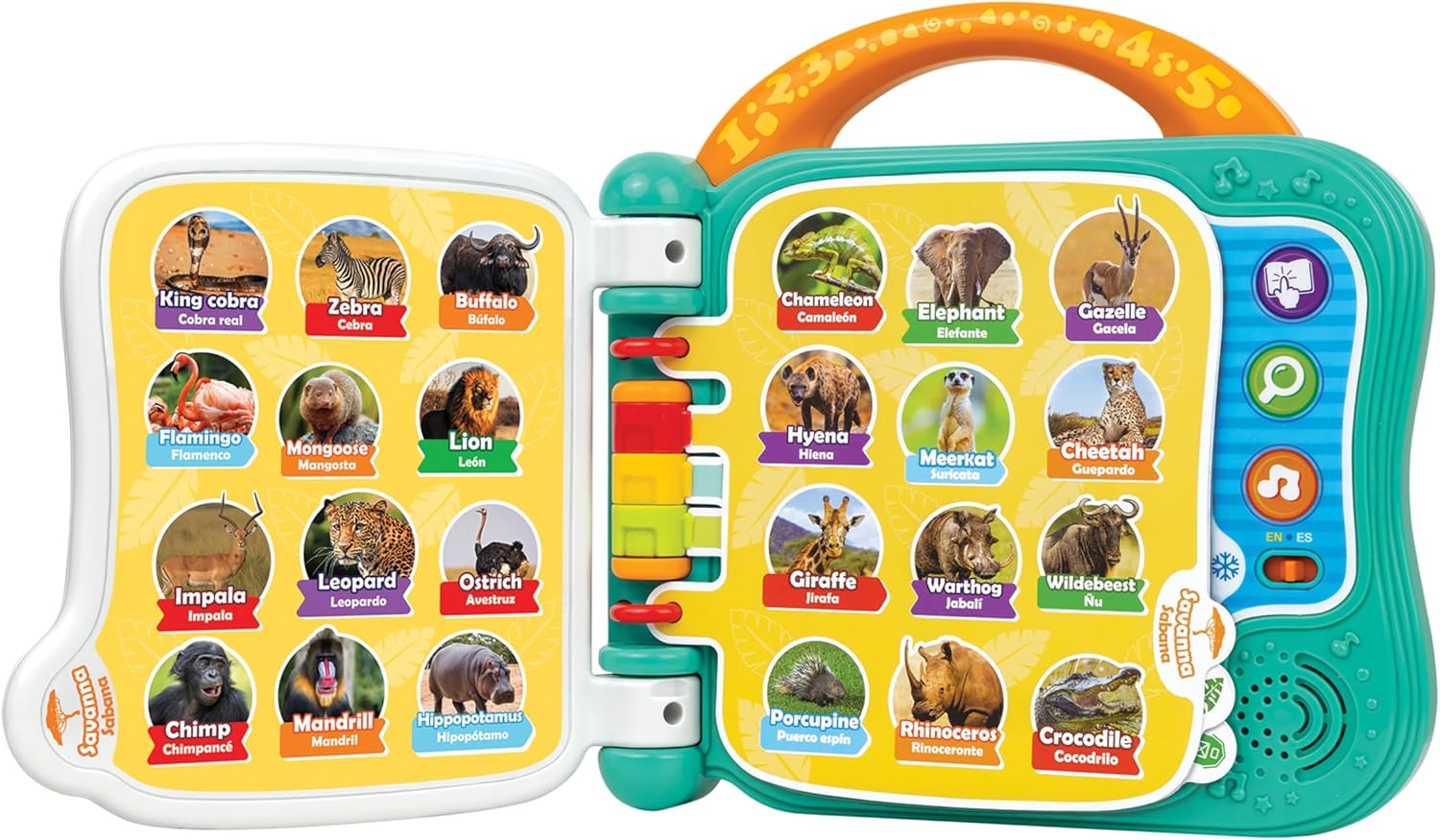 Winfun 101 Animals Bilingual Learning Book for Toddlers Age 18 to 36 Months with Interactive Animal Sounds Names and Short Stories in English and Polish