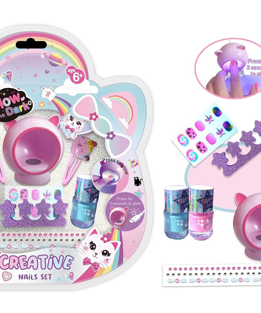 Pecoware Glow in The Dark Creative Nail Set, Multicolour, 3+