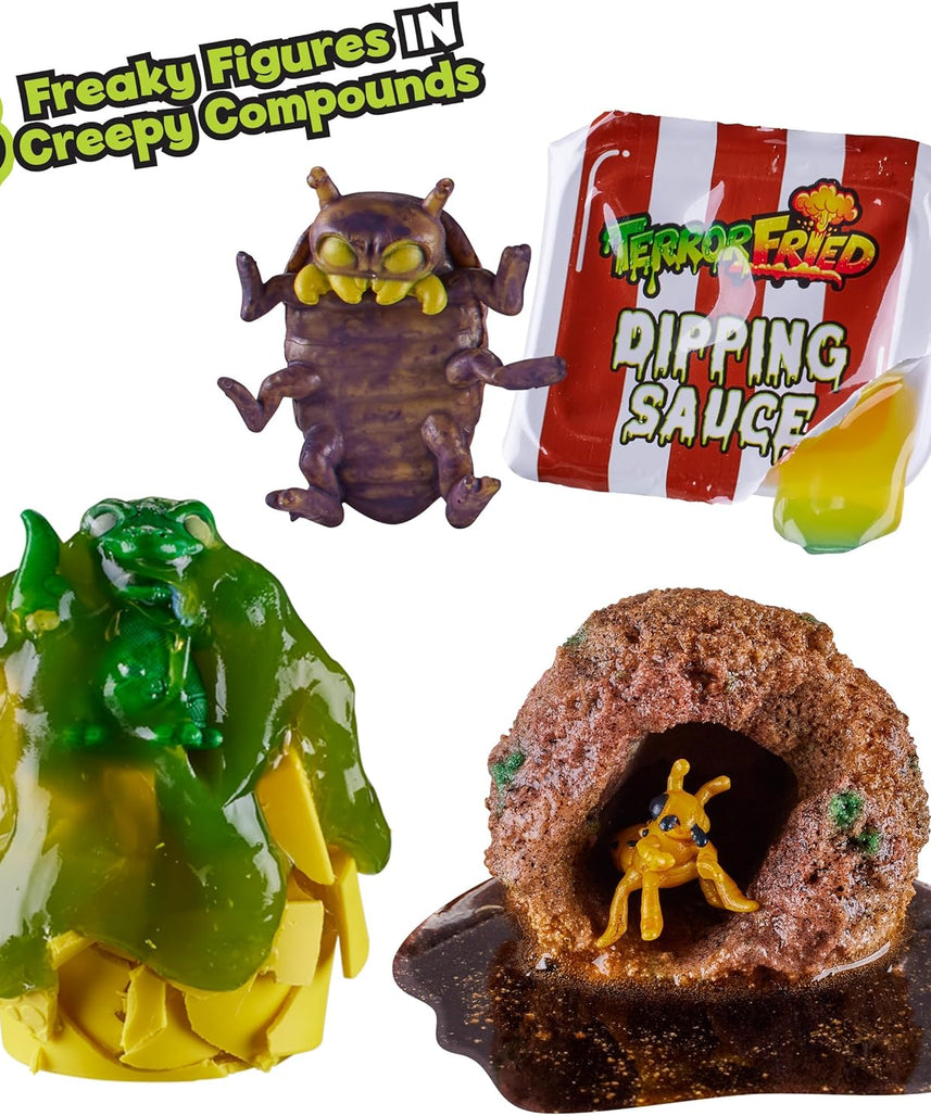 Terror Fried 08092 Ooze Burger, Gross Collectible Figures and Slime for Boys Ages 4-10, Multi-Compound Interactive Play Set with Fizz, Squish, Crack and Ooze, Sensory and Collectible Toys