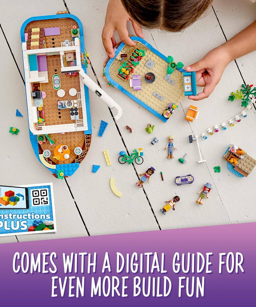 مجموعة بناء منزل القارب القناة 41702 من ليجو فريندز، 737 قطعة مع 4 دمى صغيرة، بما في ذلك ميا ولعبة حيوان واحدة، هدية عيد ميلاد للأطفال من سن 7 سنوات فما فوق