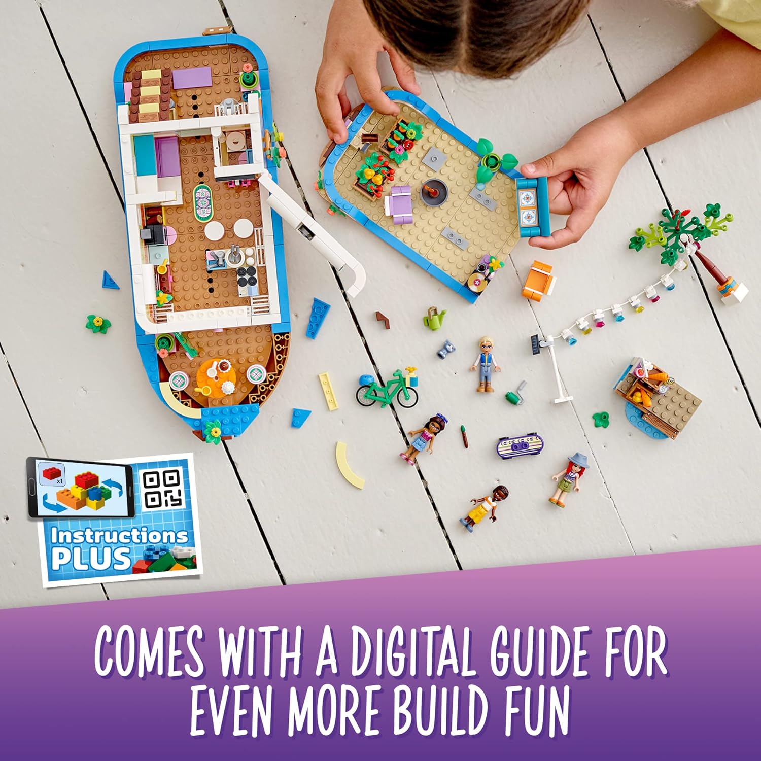 مجموعة بناء منزل القارب القناة 41702 من ليجو فريندز، 737 قطعة مع 4 دمى صغيرة، بما في ذلك ميا ولعبة حيوان واحدة، هدية عيد ميلاد للأطفال من سن 7 سنوات فما فوق