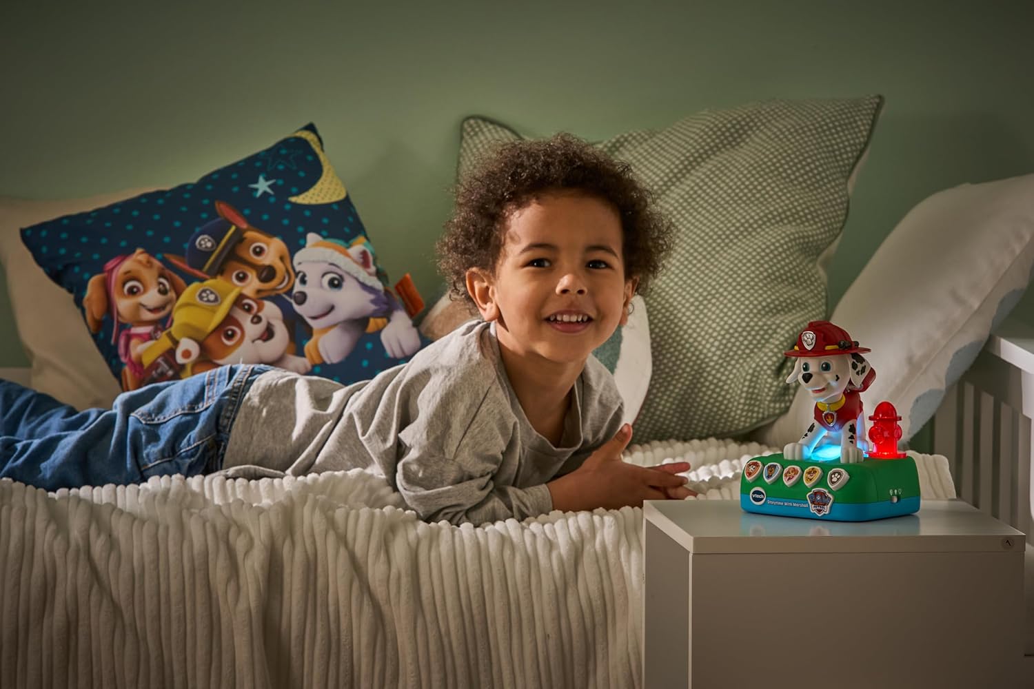 VTech PAW Patrol Storytime With Marshall, Interactive Storytelling Toy, 4 Engaging Stories, Music and Sounds, Night Light and Sleep Timer, Imaginative Screen-Free Play, Gift for Kids Ages 3-5 Plus, English Version