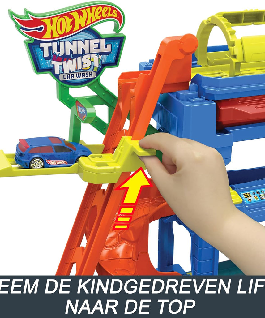 Hot Wheels City Tunnel Twist Car Wash & Color Shifters Vehicle in 1:64 Scale