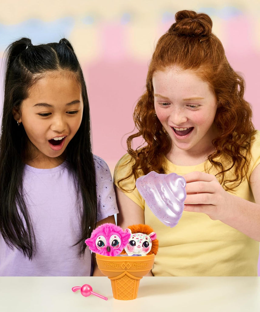 Cookeez Makery Yum Yumz Series 2 Twin Pack, Scented Surprise Plush Pets, Ice Cream Cone Reveal Toy, Collectible Plush Figures, Creative Unboxing Playset, 5 Years+