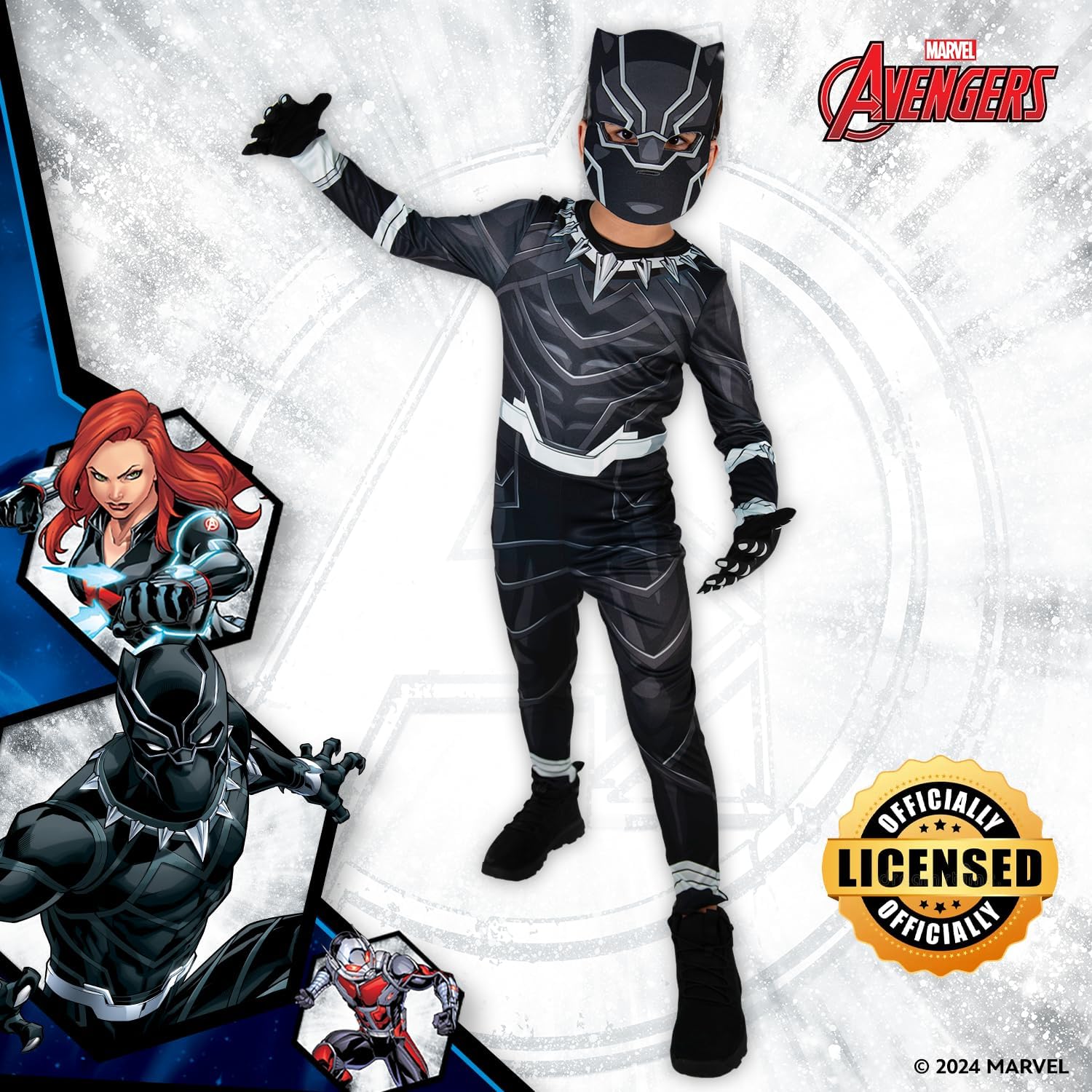 Party Centre Marvel Avengers Black Panther Classic Costume, 3-4 years