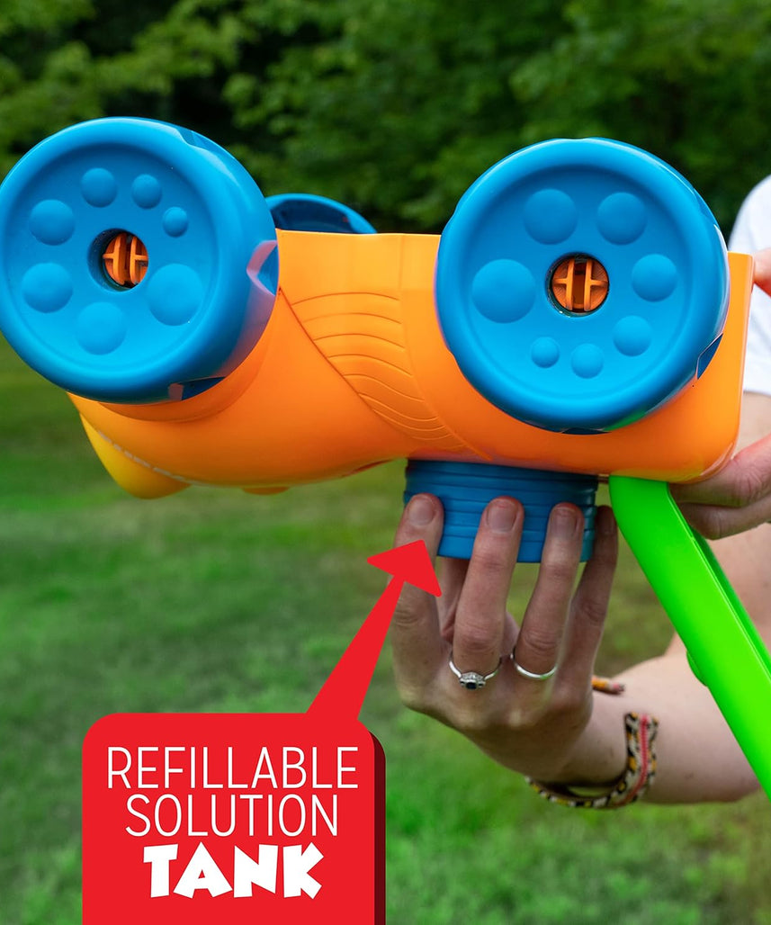 Little Kids Fubbles No Spill Bubble Lawn Mower, Automatic Bubble Blower Machine, Toddler Outdoor Bubble Toy, Includes 4oz Non Toxic Solution, Continuous Bubble Play, Soft Grip Handle, Pretend Play Lawn Mower for Boys and Girls, Ages 3 Plus