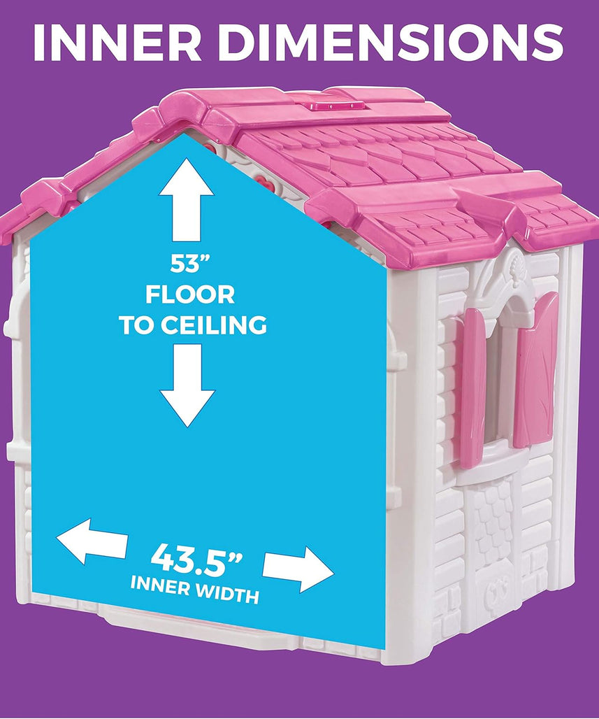 Step2 Sweetheart Playhouse Pink & White – Kids Outdoor Cottage with Doorbell, Phone & Convertible BBQ Grill (134.6 x 119.4 x 147.3 cm)