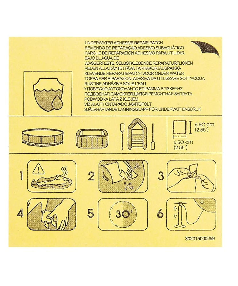 Bestway Underwater Repair Patch 6.5X6.5C, Multi-Colour, 1062091Xxx19, Inflatable Water, 6.5 X 6.5 X 0.1 Cm