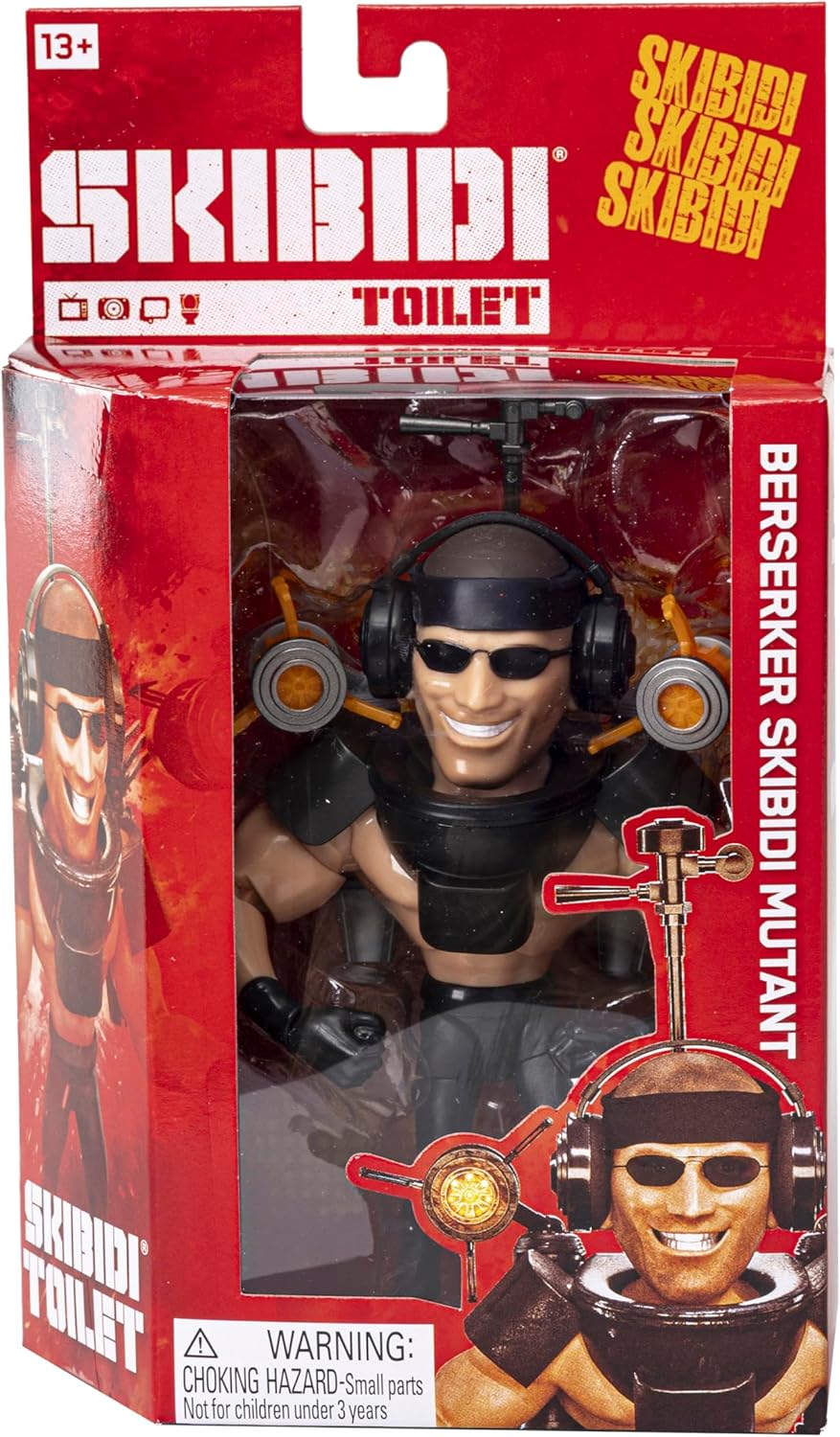 Skibidi Toilet Deluxe Figure Series 2 Berserker Mutant, Official 6 Inch Collectible Action Figure with 22 Moving Parts for Kids 13+