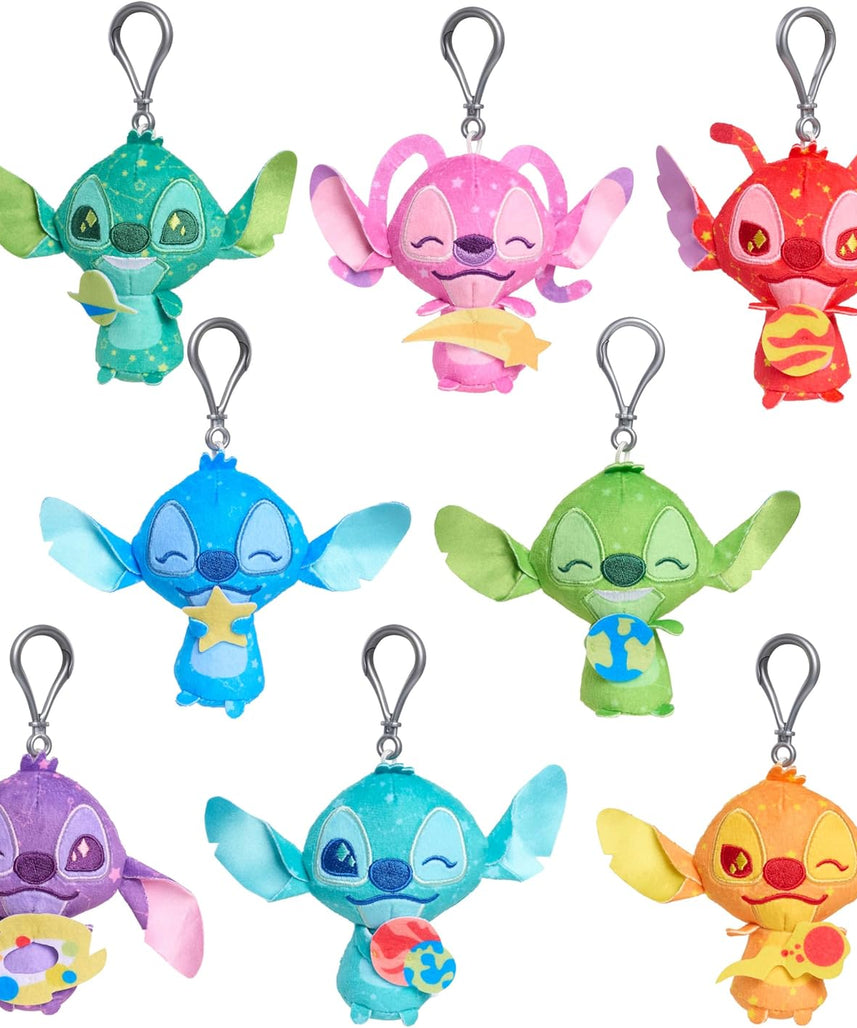Just Play Disney Stitch Outta This World Clip-On Blind Bag Plush, Mystery 3.5-inch Colorful Plushie, Kids Toys for Ages 2 Up