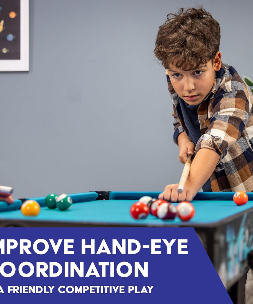 Powerplay 3ft Folding Pool Table Game, Mini Pool Table for Kids and Adults, Compact Wooden Snooker Table, Portable Design with Easy Storage, Indoor Game Table for Boys and Girls 5 Years+