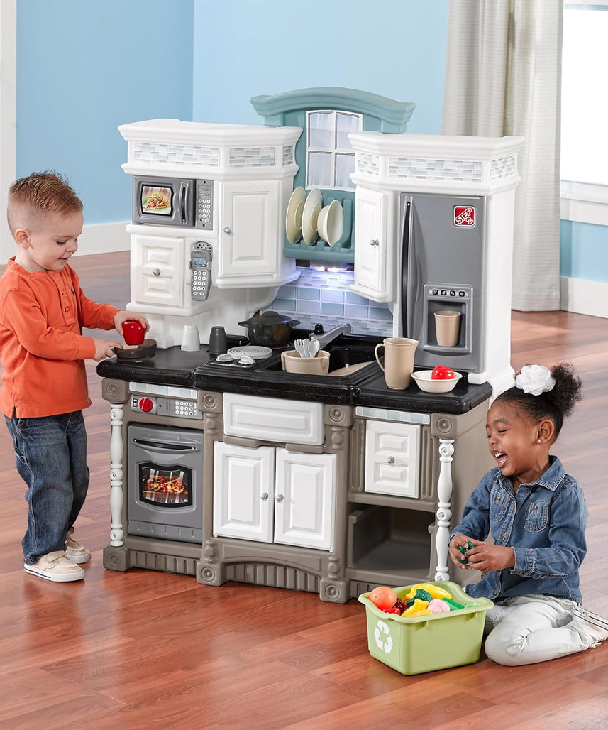 Step2 Dream Kitchen Refresh 852100, Modern Kids Play Kitchen Set with Lights, Sounds & 37 Accessories, Ages 2–5+ Years