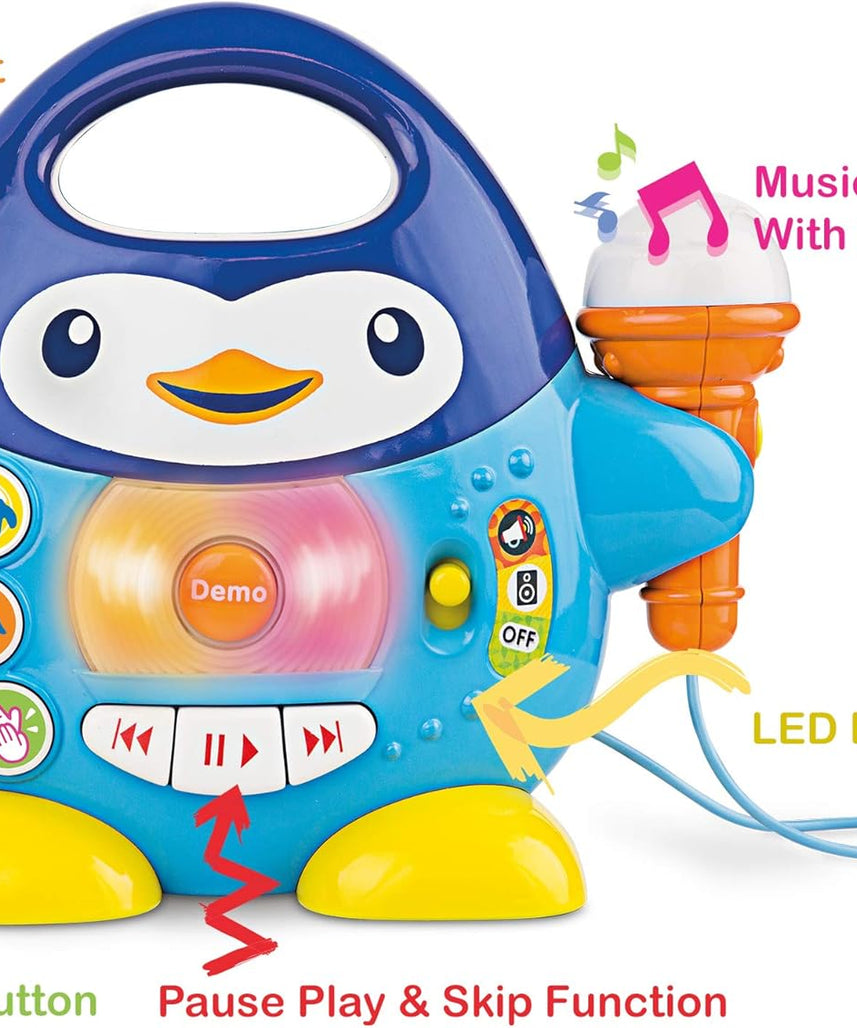 Winfun Penguin Kids Music Player Toy with Echo Microphone Lights and Animal Sounds 18M+