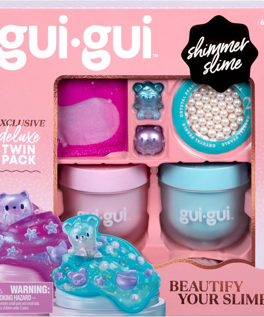 Gui Gui Deluxe Twin Pack DIY Slime Kit with Decorative Charms and Accessories, Sensory Creative Play Toy for Kids Ages 6+
