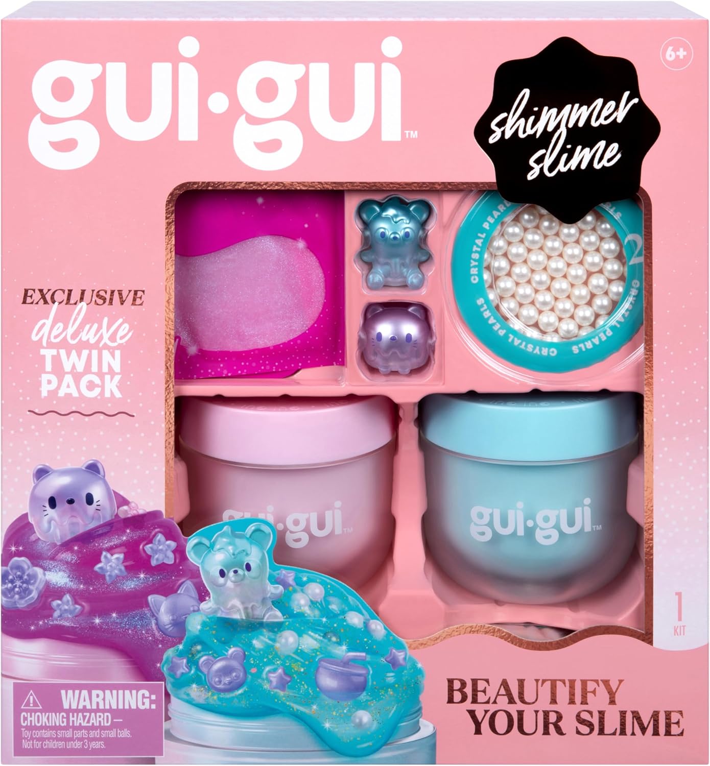 Gui Gui Deluxe Twin Pack DIY Slime Kit with Decorative Charms and Accessories, Sensory Creative Play Toy for Kids Ages 6+