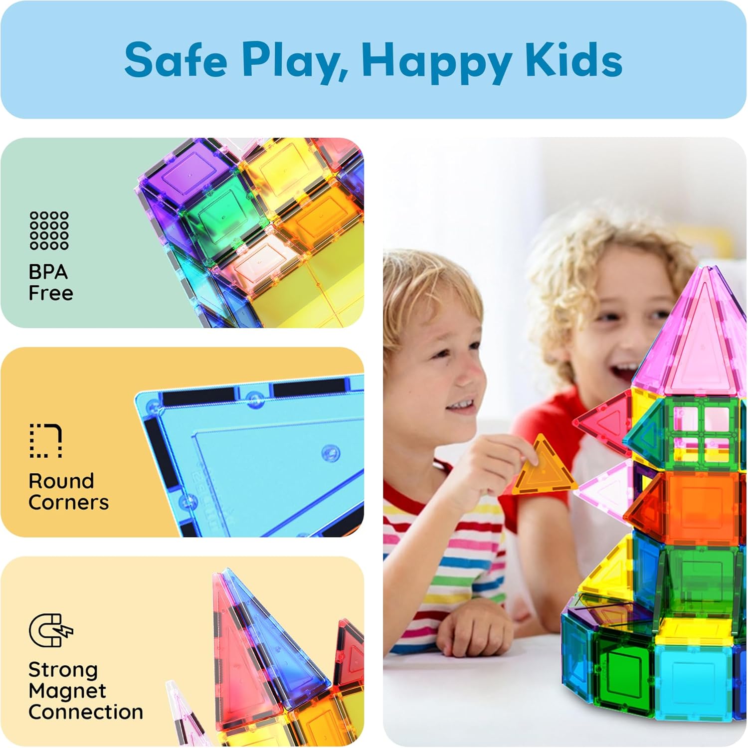 PicassoTiles 101pc Magnetic Tile Building Blocks with Car Base Drawstring Carry Toy Storage Bag Magnetized Block for Kids Magnet ToySet Educational STEM Learning Child Brain Development Ages 3+ PC101