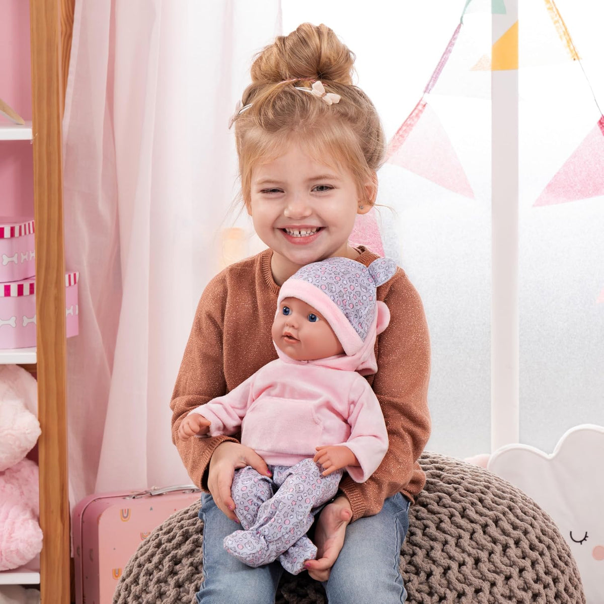 Bayer Design 93827AD Reborn Baby Doll Lifelike Realistic Dummy Bottle Blanket 38cm