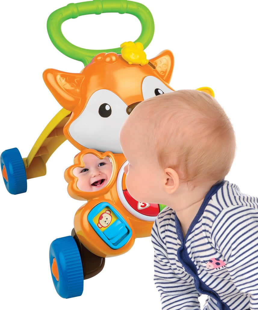 Winfun Grow-With-Me Fox Walker, 3-in-1 Ride-On + Baby Walker + Push Fox Toy , Light + Sound Developmental Activity Walker for Toddlers 12M+