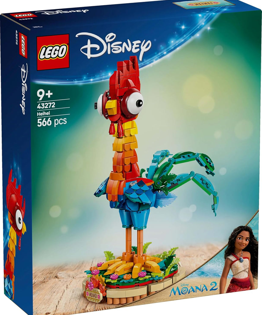 LEGO | Disney Moana 2 Heihei Building Toy - Play and Display Animal Figure with a Rotating Head, Posable Wings & Tail Feathers plus a Stand - Ramadan Gift for 9+ Year Old Girls - 43272