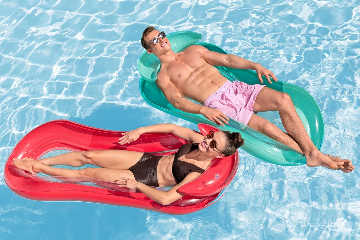 Bestway Inflatable Aqua Lounge, Floating Swimming Pool Float for Adults, Assorted Colours