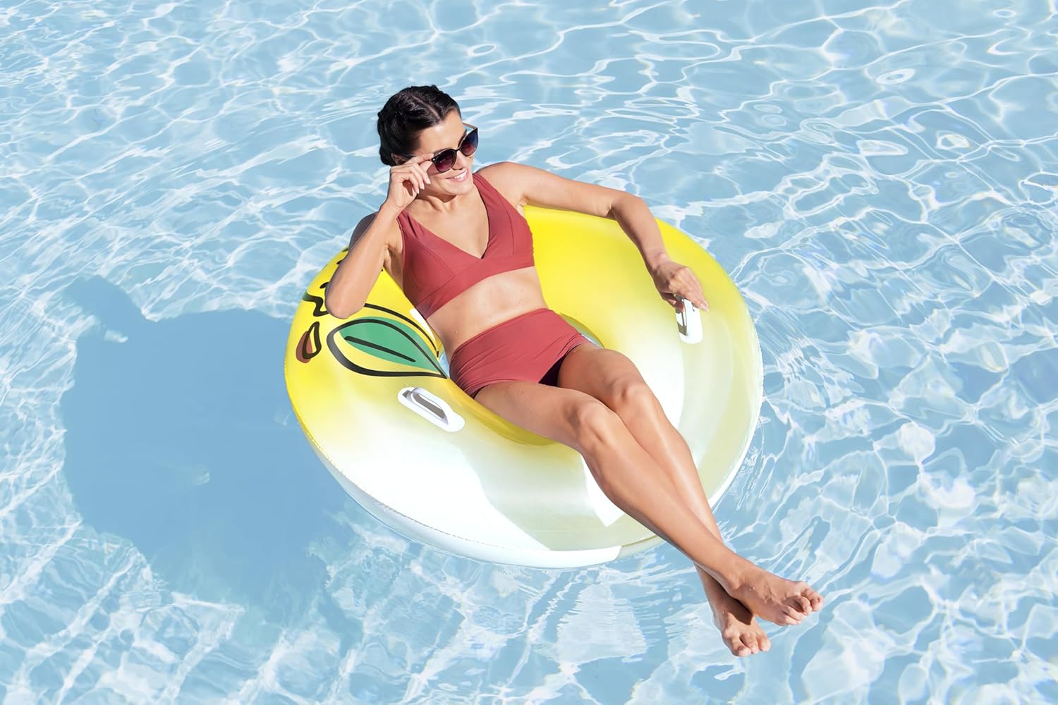 Bestway Swim Ring Fresh Squeezed Lemon Swim Tube 1.14M, Outdoor & Indoor Relaxation & Play, Swim Tubes, Pool Floats, Bright Graphics, Heavy-duty Handles