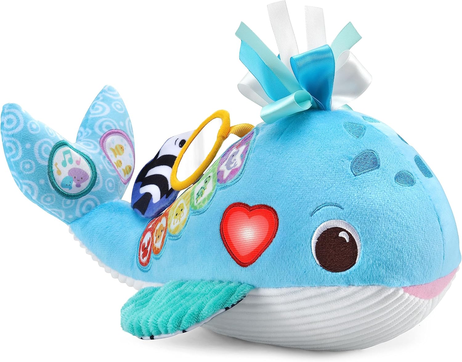 VTech Baby Snuggly Sounds Whale Interactive Sensory Toy with Lights Music and Textures for Infants 3 Months and Up