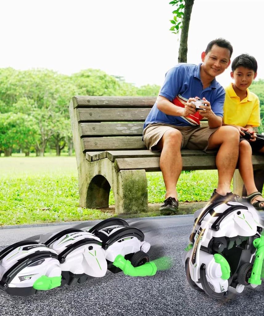 Crazon RC Stunt Car 360° Rolling Snake Car with LED Lights – Green