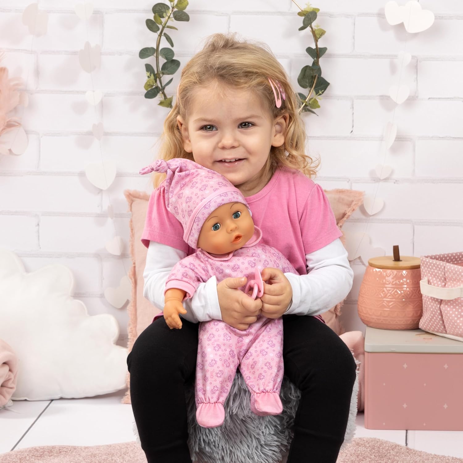 Bayer Design 93824CO Interactive Baby Doll Talking Soft Body Dummy Bottle 38 cm