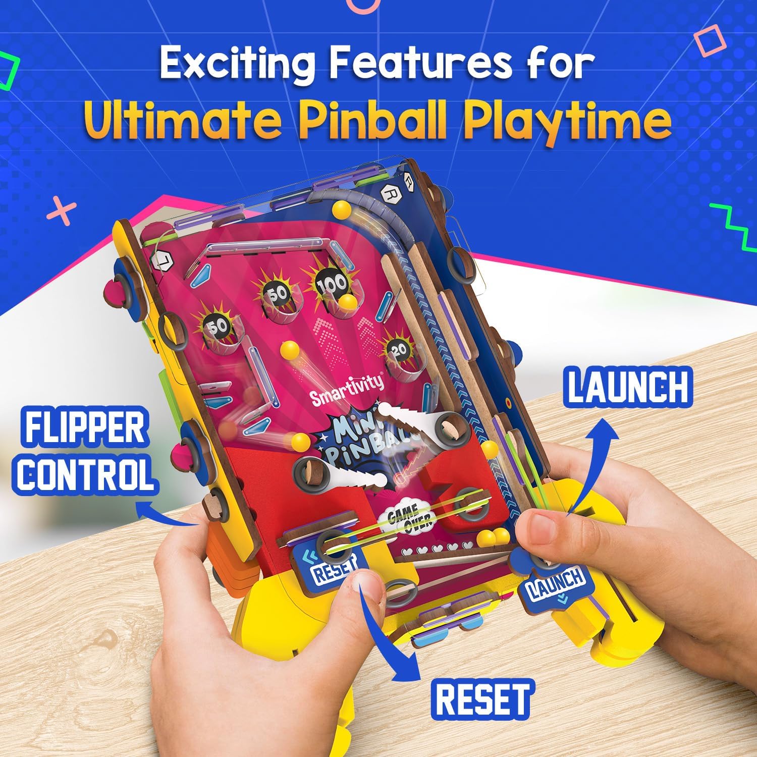 Smartivity DIY Pocket Pinball Handheld Arcade Game Kit for Kids 6+ Years, STEM Building Toy, Screen Free Indoor Game, Birthday Gift for Boys and Girls