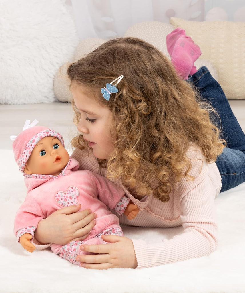 Bayer Design 93824CR Interactive Baby Doll Talking Soft Body Dummy Bottle 38cm