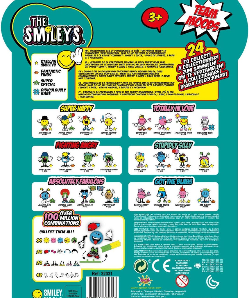 Splash Toys Smileys Characters Series 1 Figurines 3-Piece Pack, Collectible Themed Surprise Figures for Kids, 3Y+ Years