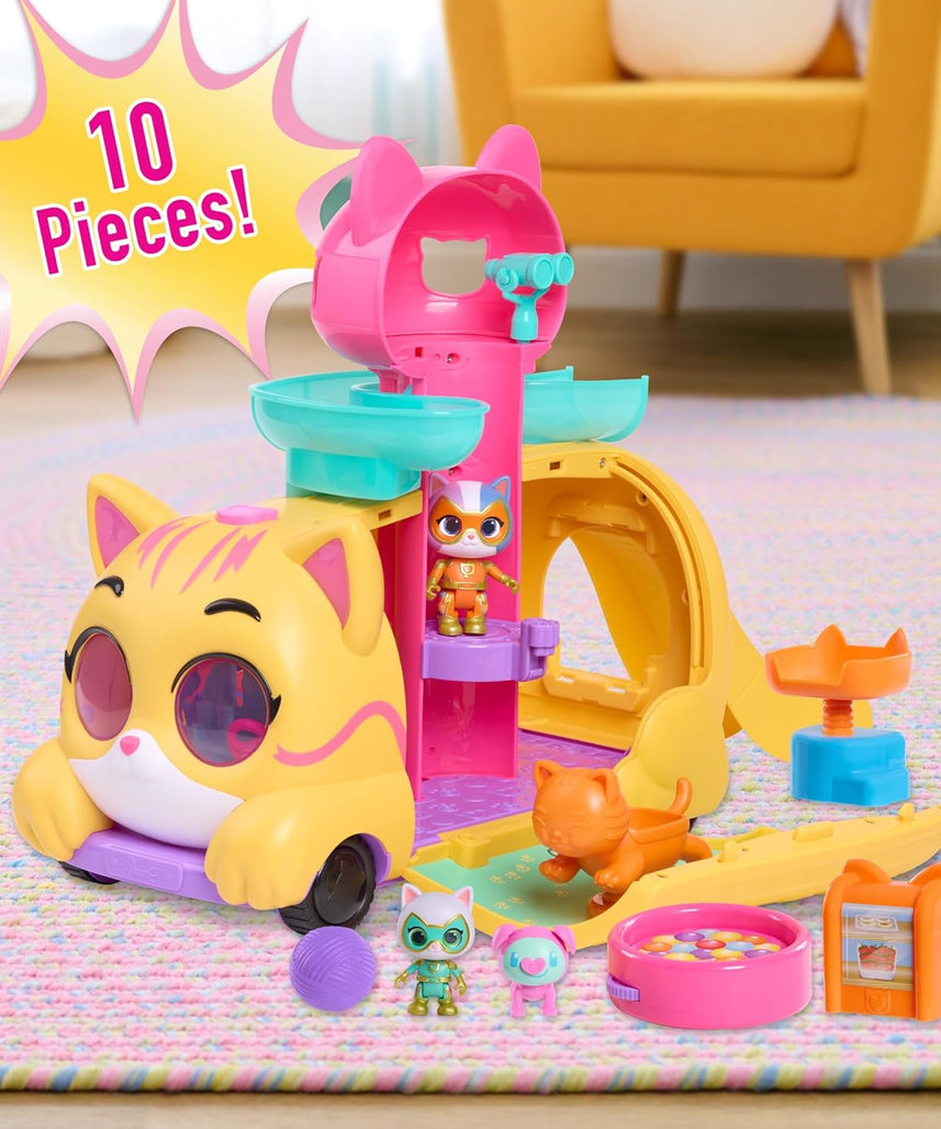 Just Play SuperKitties Mobile Headquarters Playset, 13-Inch Interactive Vehicle, Ages 3+