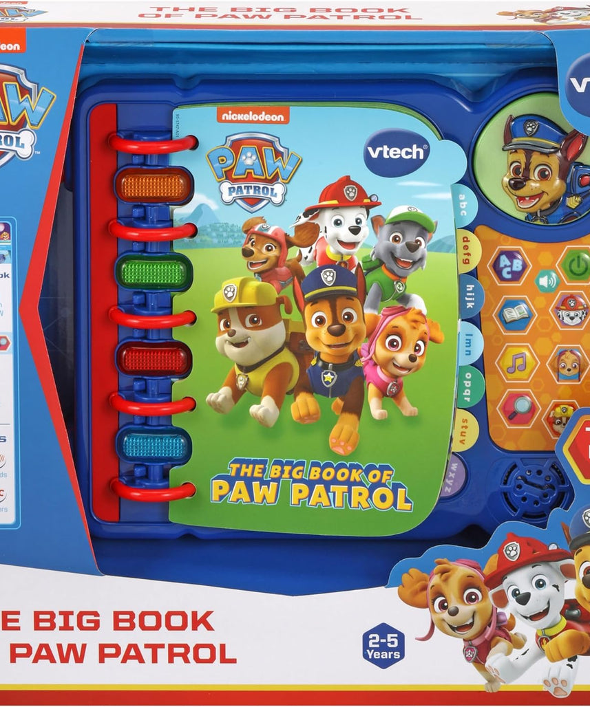 VTech The Big Book of PAW Patrol, Interactive Alphabet Learning Toy with Letters, Words, Music & Phrases, Multicolour, Kids 2–5+ Years